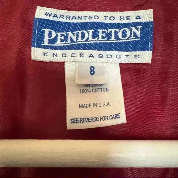 Pendleton womens 8 red/maroon corduroy Quilted Vest vintage full zip pockets - Picture 9 of 10